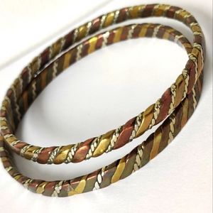 Vintage Mexico Copper, Brass and Nickel Braided Bracelets